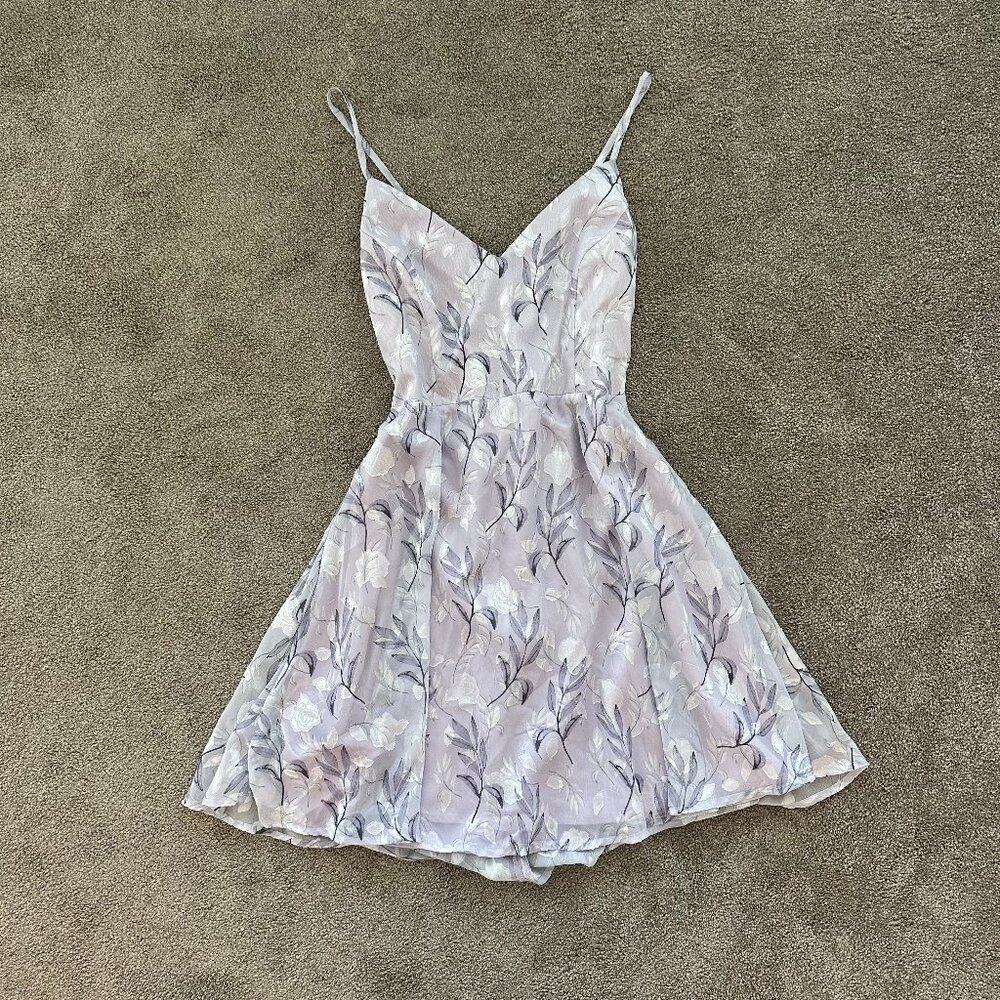 Purple Floral Mini Dress